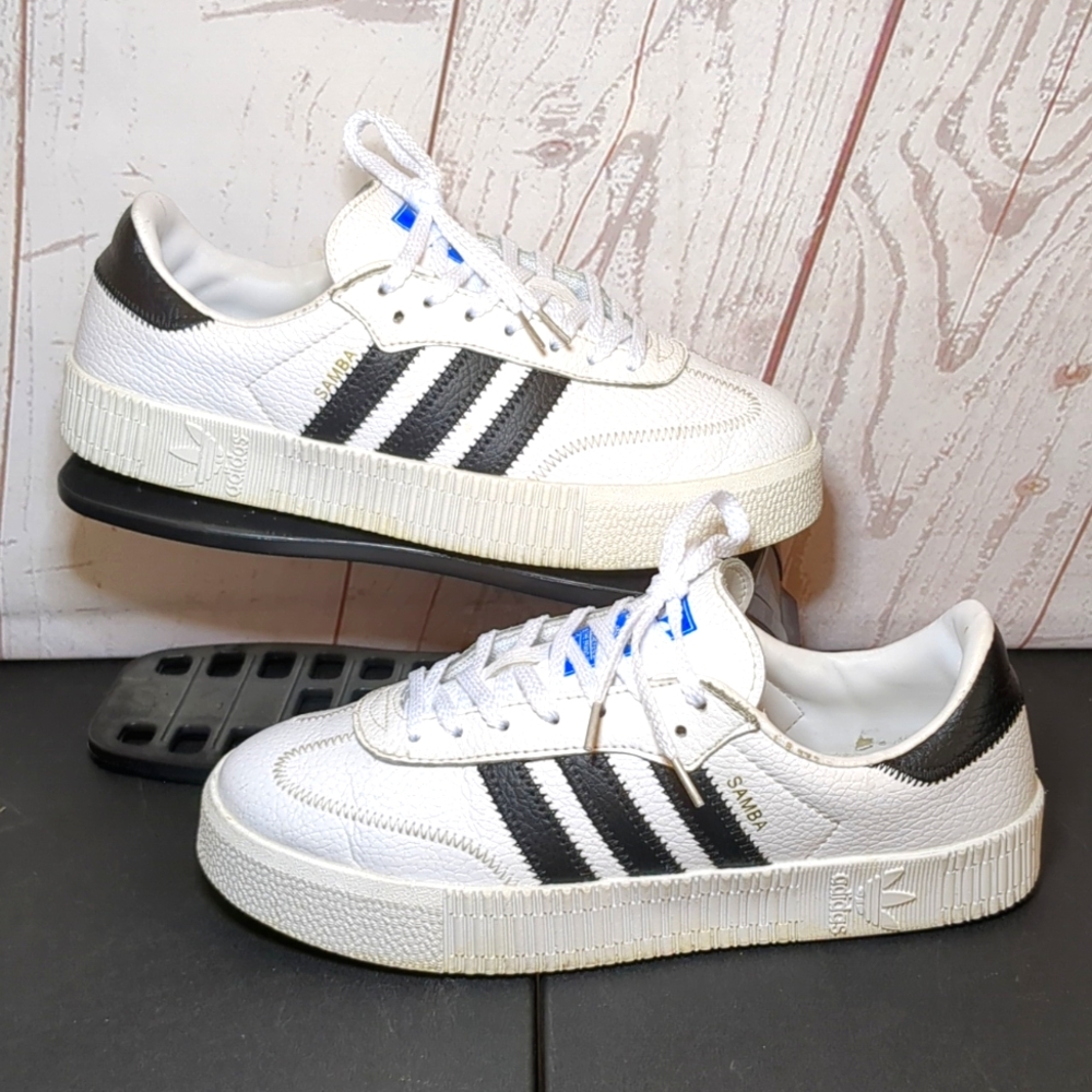 adidas Women's White and Black Sneakers